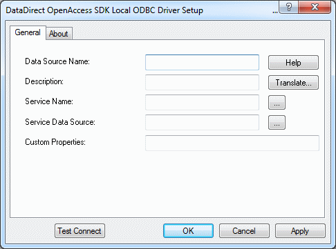 DataDirect OpenAccess SDK Local ODBC Driver Setup window