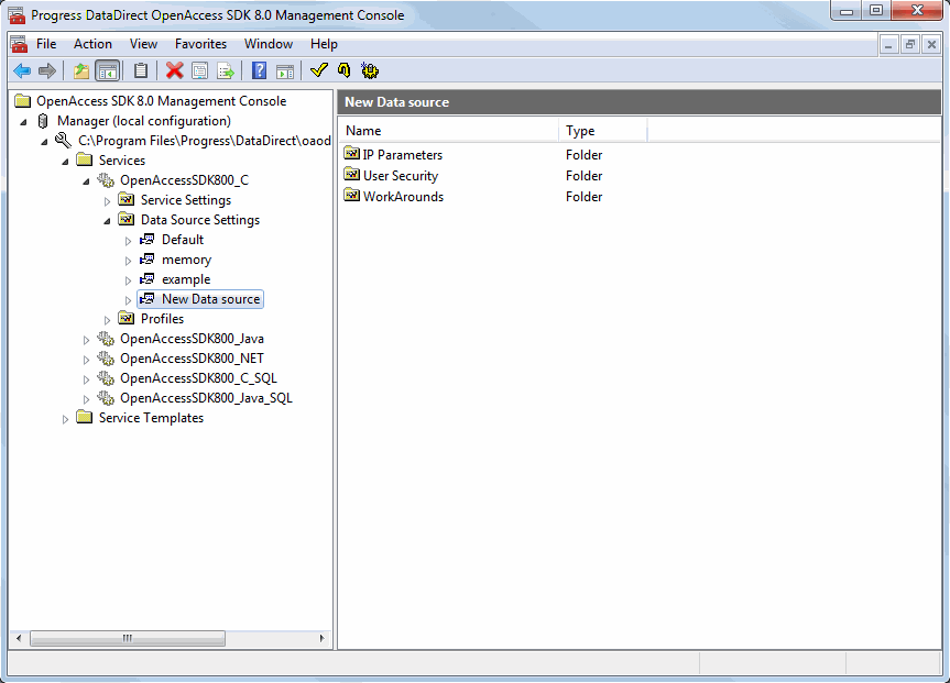 OpenAccess SDK Management Console in a local configuration