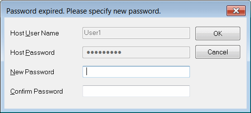 Password expired dialog box